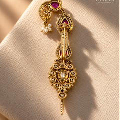 Zarqa Ruby Pink Stone Suit Brooch