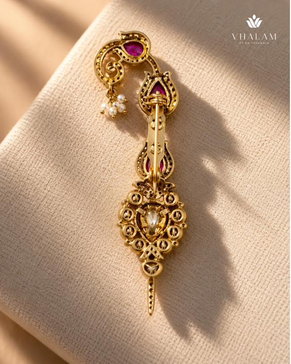 Zarqa Ruby Pink Stone Suit Brooch
