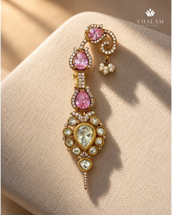 Zarqa Pink Stone Suit Brooch