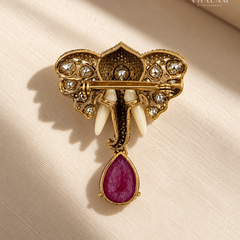 Airavat Ruby Stone Suit Brooch