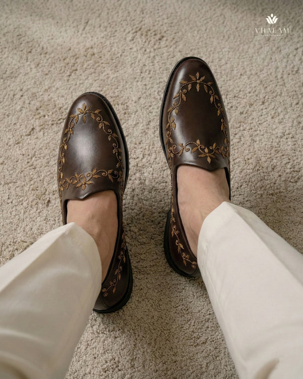 Bronze Falcon - Brown Hand Embraided Loafer