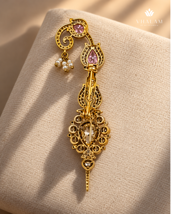 Zarqa Pink Stone Suit Brooch