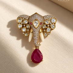 Airavat Ruby Stone Suit Brooch