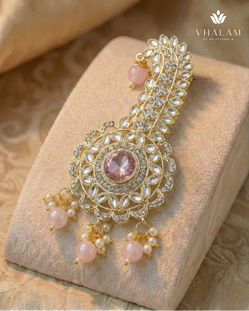 Gold Pink Stone Kalangi