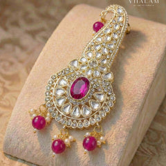 Gold Pink Stone Kalangi
