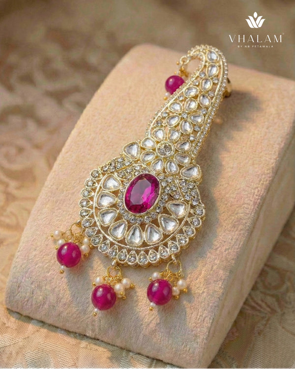 Gold Pink Stone Kalangi