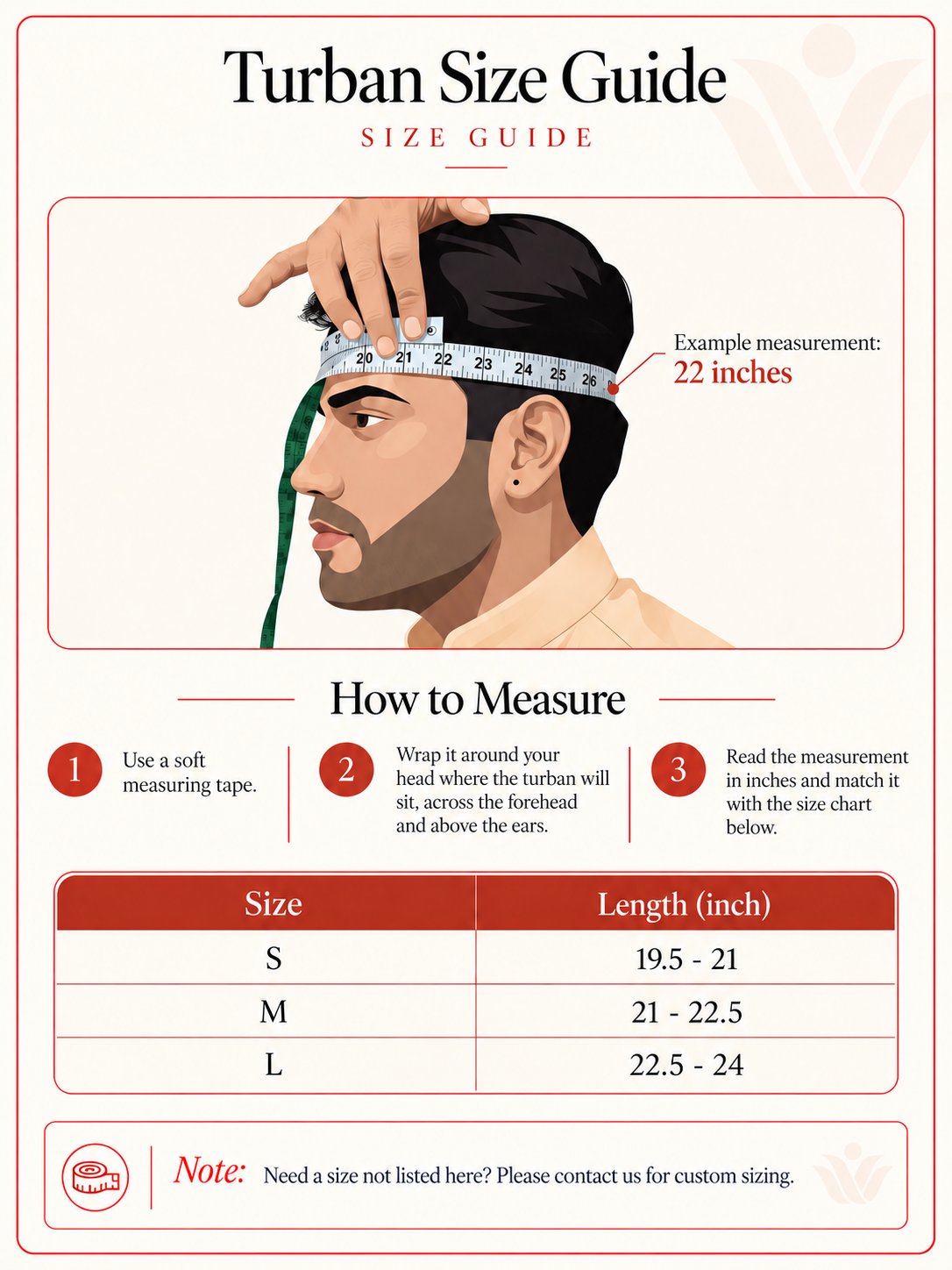 Safa size guide