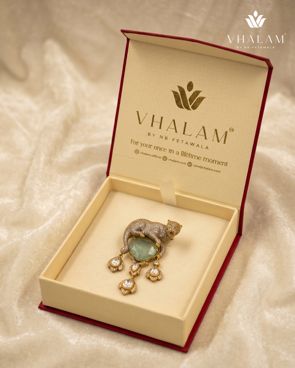 Regal Panther Gemstone Suit Brooch