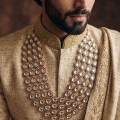 Clear Oval Stone Layered Dulha Mala, view 1