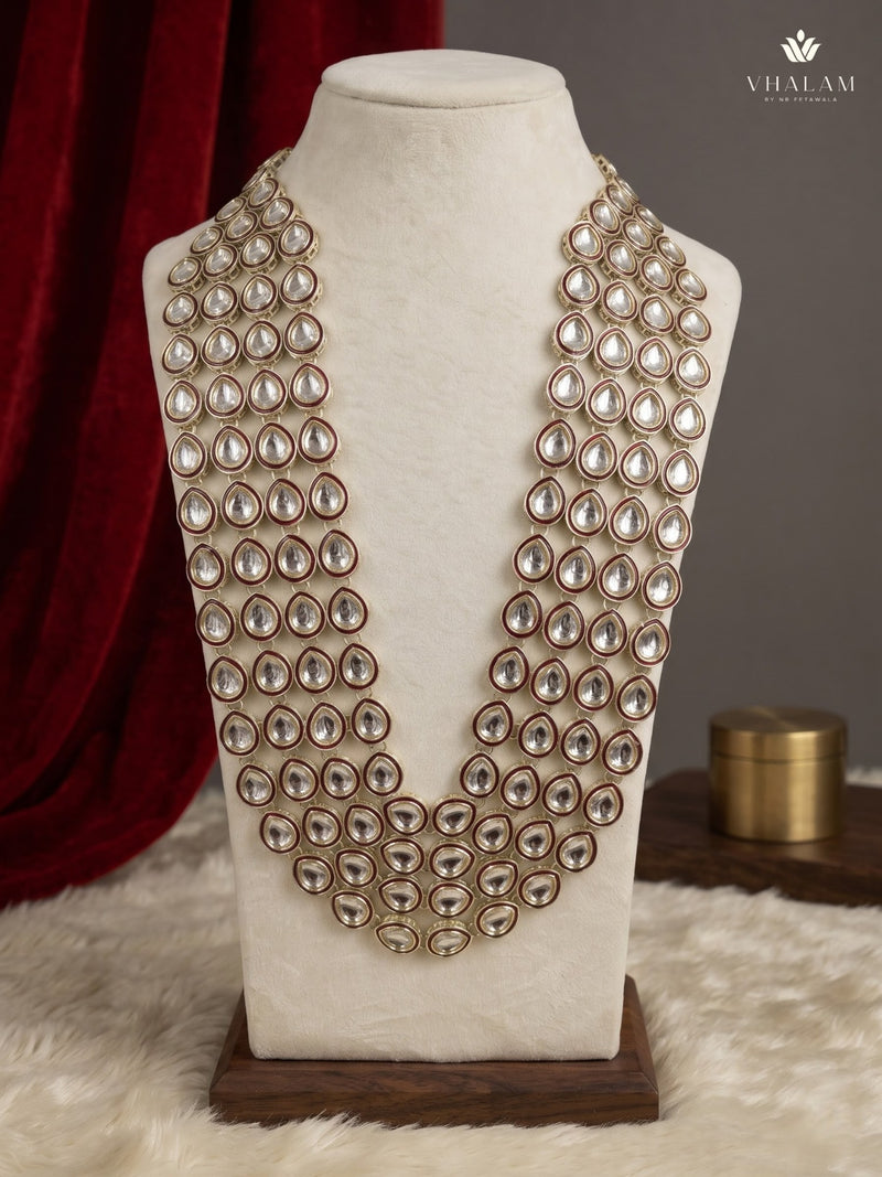 Clear Oval Stone Layered Dulha Mala, view 2