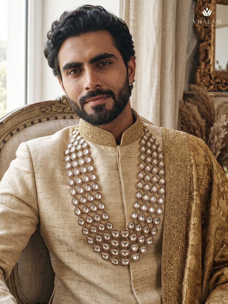 Clear Oval Stone Layered Dulha Mala, view 3