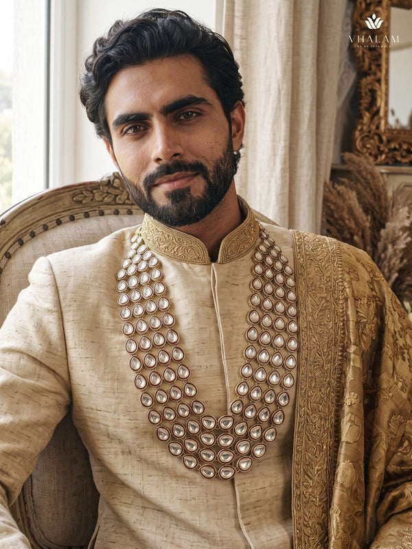 Clear Oval Stone Layered Dulha Mala, view 3