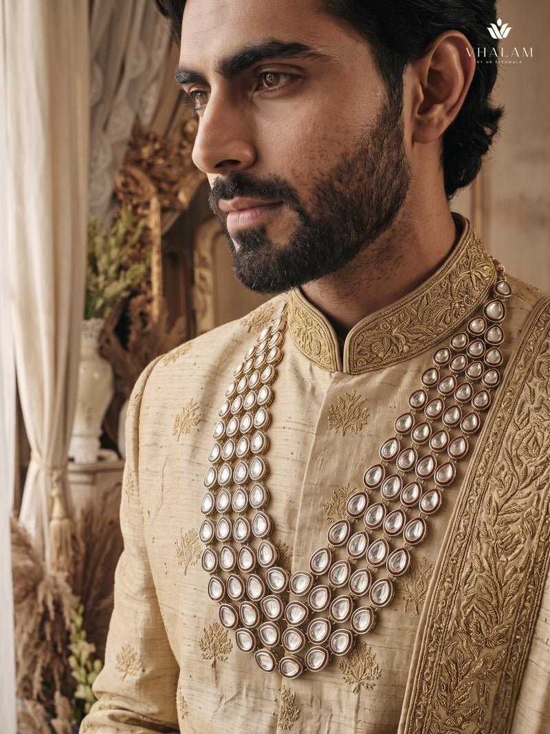 Clear Oval Stone Layered Dulha Mala, view 5