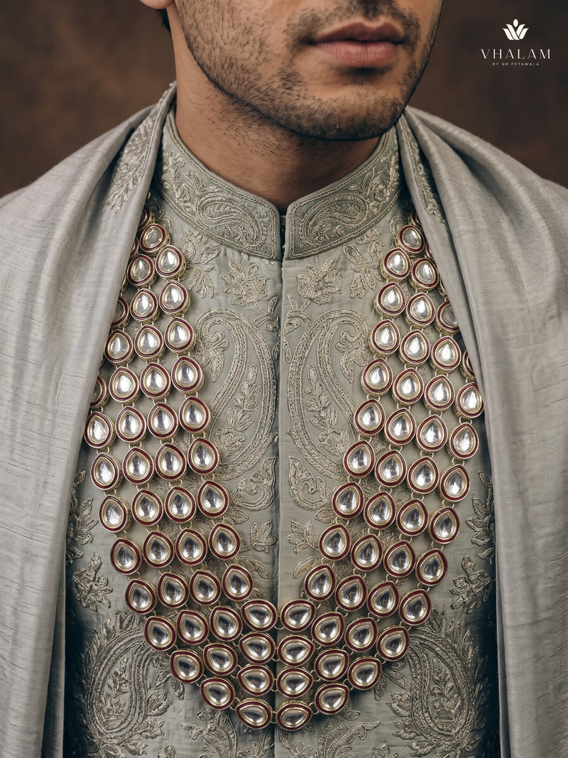 Clear Oval Stone Layered Dulha Mala, view 6