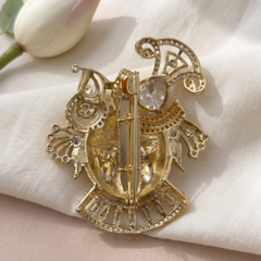 Shrinathji Glory Brooch with Clear Accents