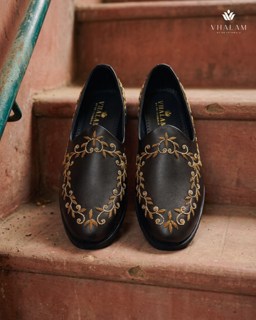 Dark Brown Bronze Falcon - Brown Hand Embraided Loafer