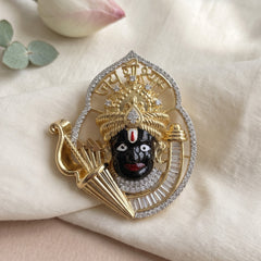 Devotional Face Brooch with Trident Motif, front view