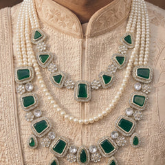 Emerald Green Geometric & Teardrop Dulha Mala, view 1