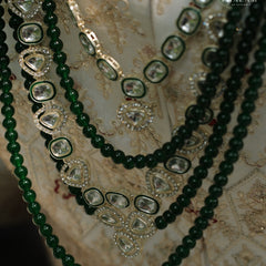 Groom Kundan Green Five Layer Mala