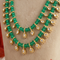 Emerald Green Two-Layer Drop Dulha Mala, gallery view 4