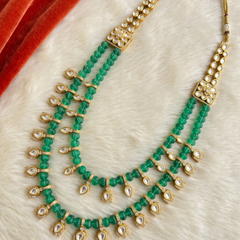 Emerald Green Two-Layer Drop Dulha Mala, gallery view 5