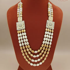 Groom Square Polki Side Pendant Kantha