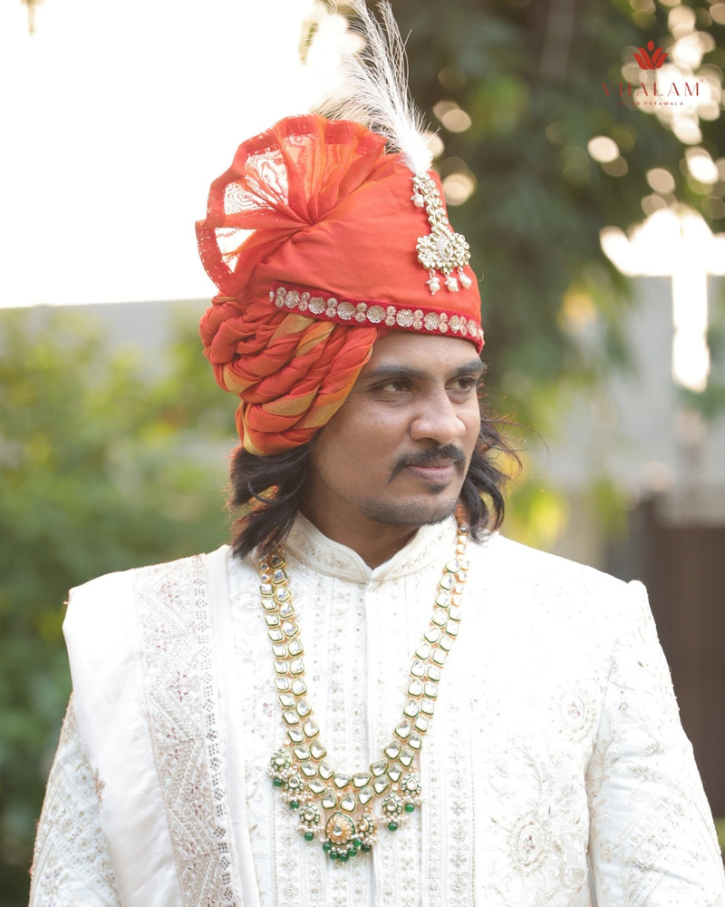 Groom Heavy Polki Meenakari Single-Strand Mala