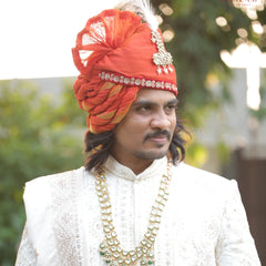 Groom Heavy Polki Meenakari Single-Strand Mala