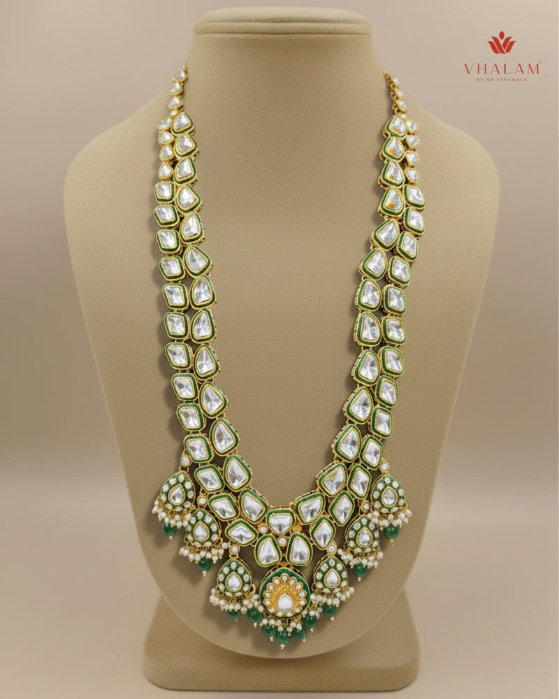 Groom Heavy Polki Meenakari Single-Strand Mala