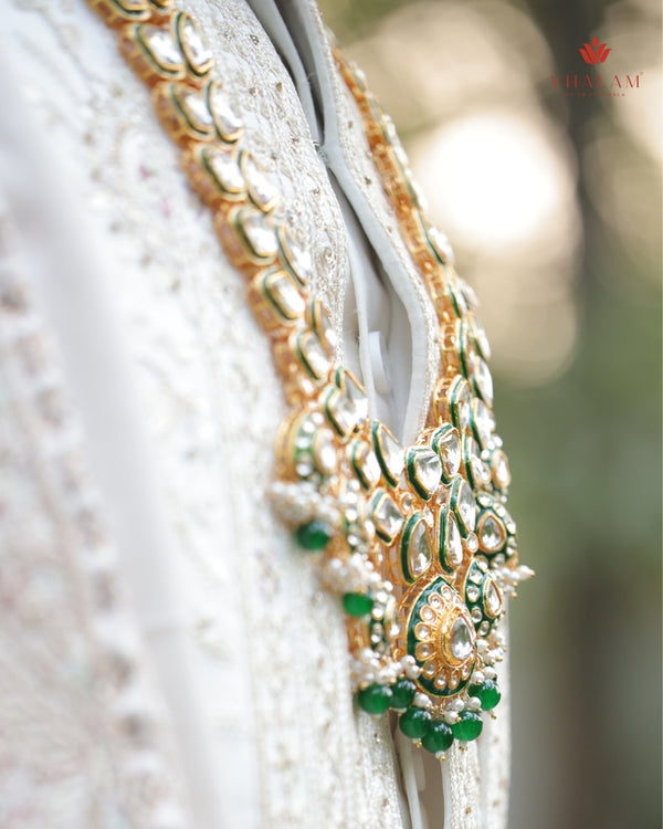 Groom Heavy Polki Meenakari Single-Strand Mala