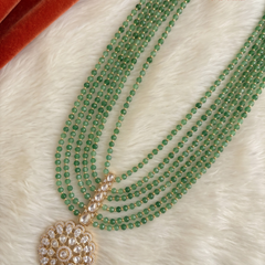 Green Multi-Strand Floral Pendant Dulha Mala, gallery view 3
