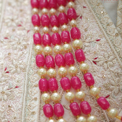 Dulha Pink & Beige Pearl Multi-Layer Mala