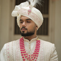 Dulha Pink & Beige Pearl Multi-Layer Mala