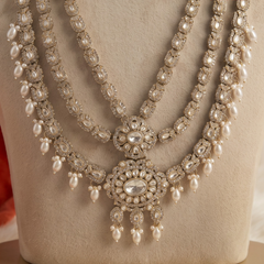 Ivory Pearl Floral Moissanite Dulha Mala, gallery view 3