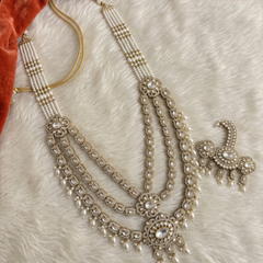 Ivory Pearl Floral Moissanite Dulha Mala, gallery view 4