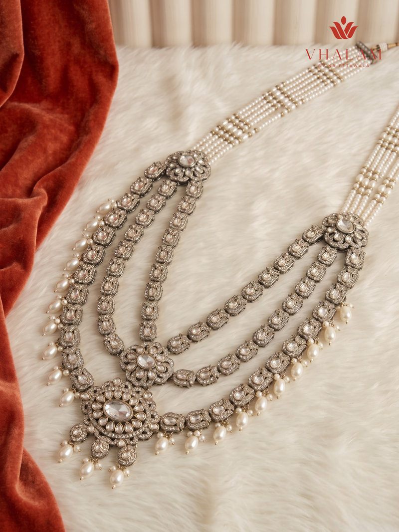 Ivory Pearl Floral Moissanite Dulha Mala, gallery view 5