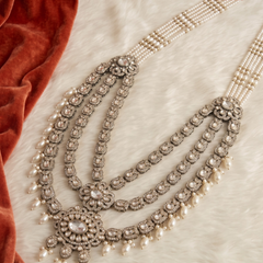 Ivory Pearl Floral Moissanite Dulha Mala, gallery view 5