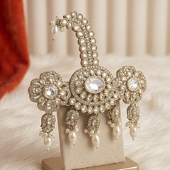 Ivory Pearl Floral Moissanite Dulha Mala, gallery view 7