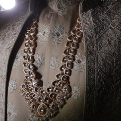 Dulha Light Pink Meenakari & Polki Single-Strand Mala