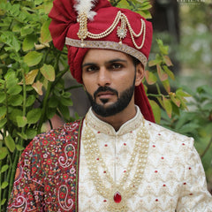 Dulha Red Stone & Kundan Polki Multi-Layer Mala