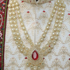 Dulha Red Stone & Kundan Polki Multi-Layer Mala