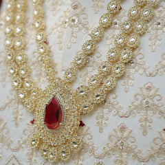 Dulha Red Stone & Kundan Polki Multi-Layer Mala