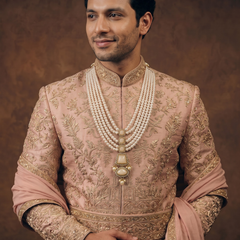 Ivory Graduated Bead & Eye Pendant Dulha Mala | hero view