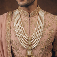 Ivory Graduated Bead & Eye Pendant Dulha Mala | alternate view 2
