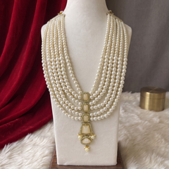 Ivory Graduated Bead & Eye Pendant Dulha Mala | alternate view 3