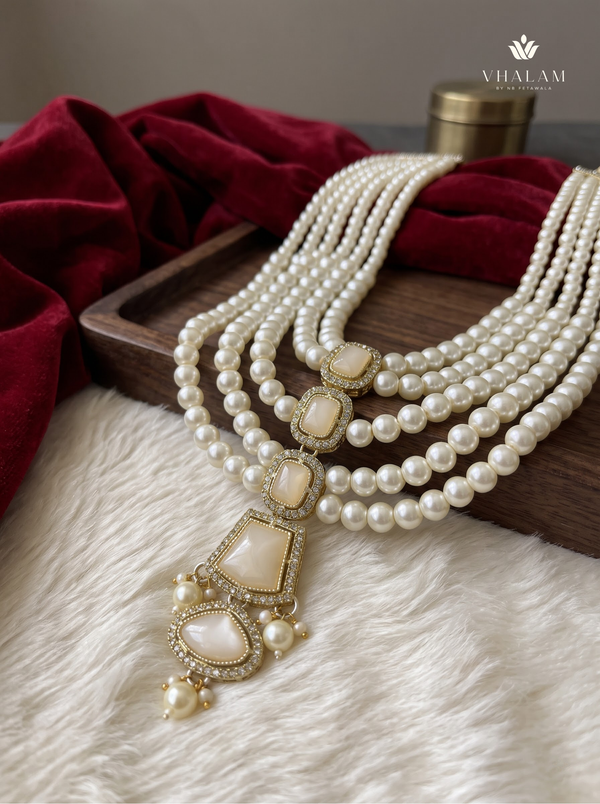 Ivory Graduated Bead & Eye Pendant Dulha Mala | alternate view 5