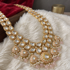 Gold-Tone Clear Stone & Peach Fringe Dulha Mala | alternate view 3