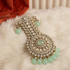 Mint Bead Rosette Moissanite Dulha Mala, gallery view 4