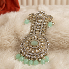 Mint Bead Rosette Moissanite Dulha Mala, gallery view 6