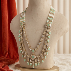 Mint Drop Pearl Moissanite Dulha Mala, gallery view 2